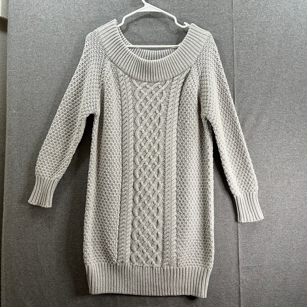 Boston Proper Long Sweater Womens Medium Gray Long Sleeve Knitted Pullover